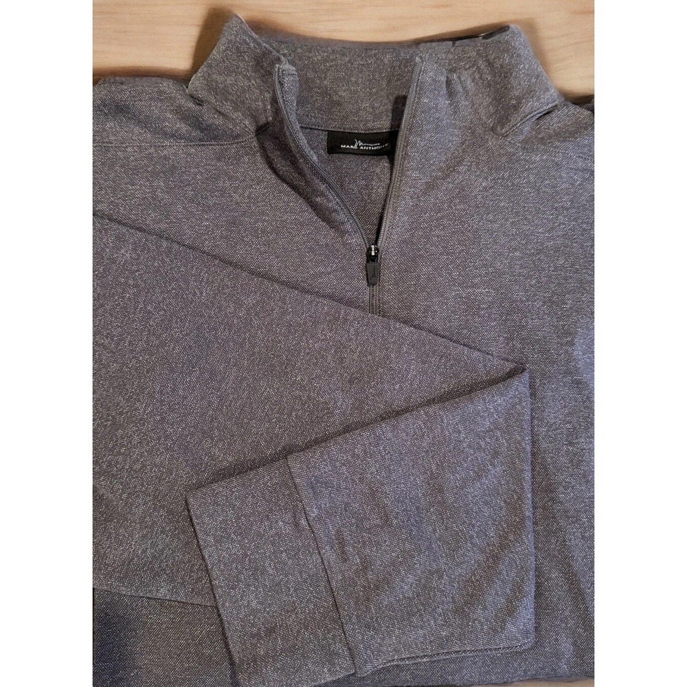 Marc Anthony Sweater Men's XL Mock Neck Pullover Long Sleeve Slim Fit Gray